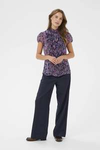 Saint Tropez Lilja SS Shirt Navy Peony Blue