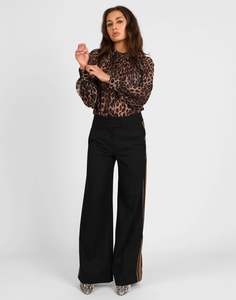 Tops: Storm Dark Animal Print Blouse