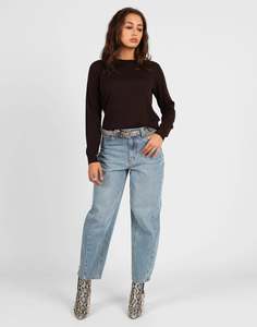 Storm Merino Long Sleeve Classic Sweater Chocolate