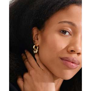 Accessories: Pilgrim Iokaste Recycled Chunky Hoops Gold