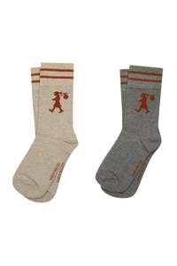 Karen Walker Runaway Girl Socks 2 Pack Natural / Grey / Chestnut