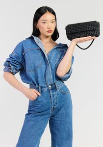 Accessories: Saben Milla Shoulder Bag Black Fine Braid