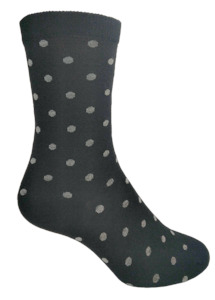 Socks: Designer Textiles Merino Crew Spot Black/Light Grey Melange