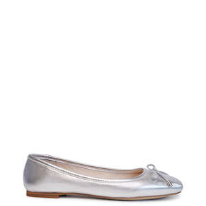 Flats: Kathryn Wilson Audrey Ballet Silver Calf