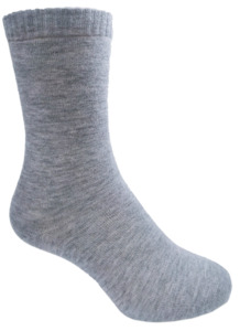Designer Textiles Socks: Designer Textiles Womens Plain Wool Cashmere Grey Melange