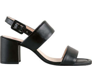 H Gl: Hogl Pure Black Heeled Sandal