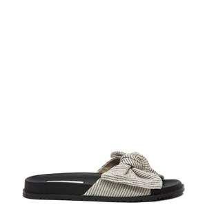 Sandals: Kathryn Wilson Linda Slide Black Stripe