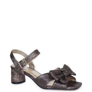 Kathryn Wilson Mae Heel Pewter Metallic Pleats