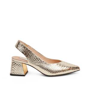 Heels: Kathryn wilson Aimee Slingback Gold Snake