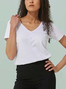 V Neck Organic Cotton Tee - FINAL SALE Only Sz 6 Left