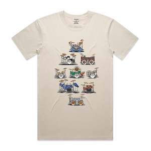 Frontpage: Famous Drum Kits - Men's T-Shirt - Bone