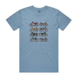 Vintage Motorcycles - Men's T-Shirt - Mid Blue