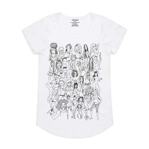 Rock Divas Women's Scoop Neck Fashion T-Shirt - White