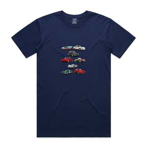 Famous Porsche's. Mens T-Shirt - Dark Blue