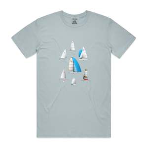 Dinghies. Mens T-Shirt - Light Blue/Grey