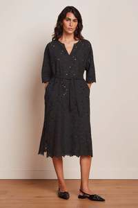 Dresses: King Louie Kiki Kaftan - Brava Broderie - Black