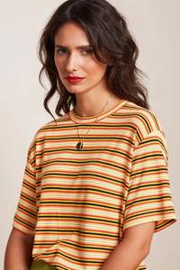 King Louie Boxy Tee - Seaside Stripe -Spring Yellow