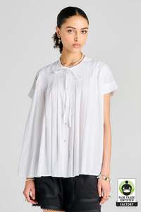 Tops: Karen Walker Furrow Sleeveless Shirt - White