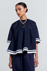 Karen Walker Field Blouse - Navy