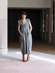 Otsu Hiyori Overall - Linen - Pin Check