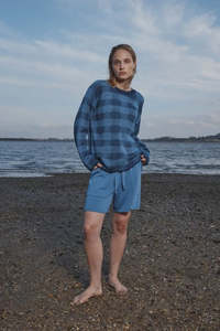 Standard Issue Cotton Universal Plaid Pullover - Pacific/Woad