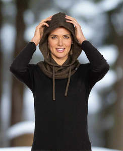 Knitwear: Noble Wilde Oslow Hood - Possum/Merino - Kauri