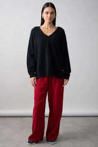 Knitwear: Mia Fratino Scarlett Vee - Cashmere - Black~