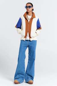 Sale 1: Karen Walker - Walker Track Jacket - Cream Multi