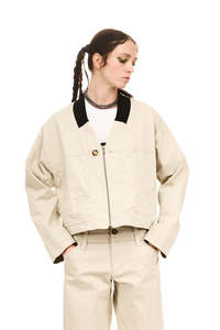 Jackets And Coats: NOM*d Textbook Bomber - Stone