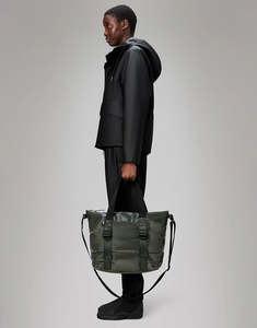 Handbags: Rains Puffer Mix Tote bag mini - Swamp