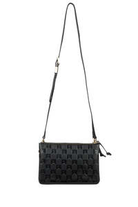 Karen Walker Monogram Double Zip Pouch - Black