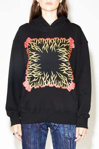 30 Off: Stolen Girldriends Club Fire Flag Hood - Black