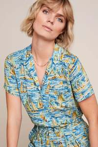 King Louie Bella Blouse - Le Bec - Moonlight Blue