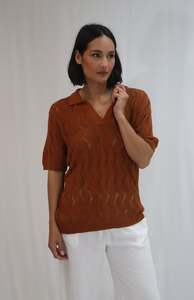 Tatano: Tatano Vines Polo - Cotton - Rust