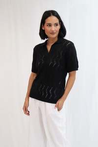 Tatano Vines Polo - Cotton - Black
