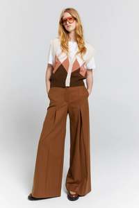 Kings Birthday Sale: Karen Walker Mina Button Up Cashmere Vest - Autumn Argyle