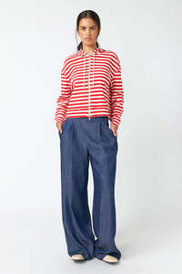 Sylvester Stripey Hoodie - Red Stripe