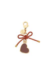 Jewellery: Karen Walker Heart Charm - Gold/Brown
