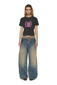 Ksubi Funny Bunny Shrunken Tee Washed Black - Charcoal