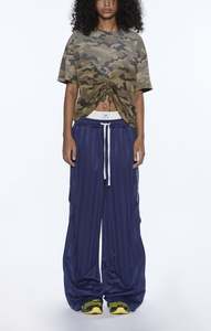 T Shirts: Ksubi Ruched Everyday SS Tee Camo - Green