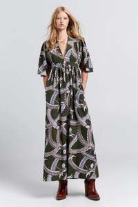 Karen Walker Jamboree Dress - Olive/Multi