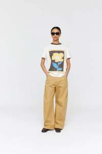 Ricochet Aiden Tee - Ivory + Brown