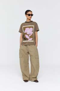 T Shirts: Ricochet Aiden Tee - Deep Grey + Pink