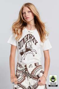 Karen Walker Runaway Carousel Organic Cotton T-Shirt - Ecru/Mocha