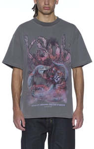 T Shirts: Ksubi Knotted Ekcess ss tee - Charcoal