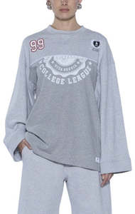 varsity boyfriend ls tee grey