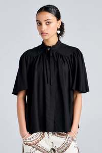 Tops: Karen Walker Carousel Shirt - Black