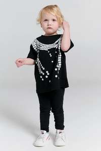 Karen Walker Mini Broken Pearls T-Shirt - Black