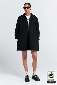Karen Walker Zip Front Sweatshirt Dress ~ Black