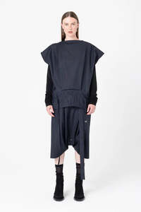 Tops: Company of Strangers Mirror Top - Charcoal Wool Stripe